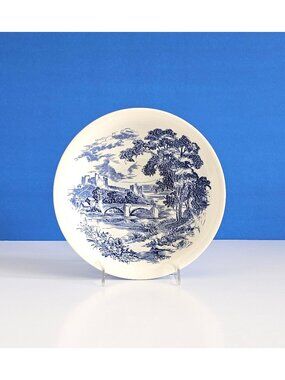 Enoch Wedgwood Transferware Countryside Blue Vegetable Serving Bowl